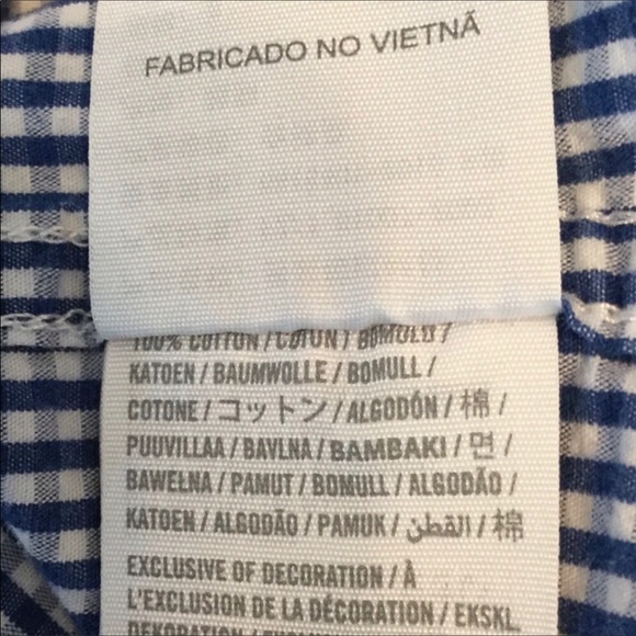 HOLLISTER Blue White Gingham Casual Button Down Shirt Small - Picture 6 of 7